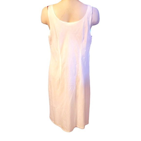 I.N. Studio Sleeveless Midi Dress S 16 White lined Trapeze 100% Cotton Shell - Picture 3 of 6